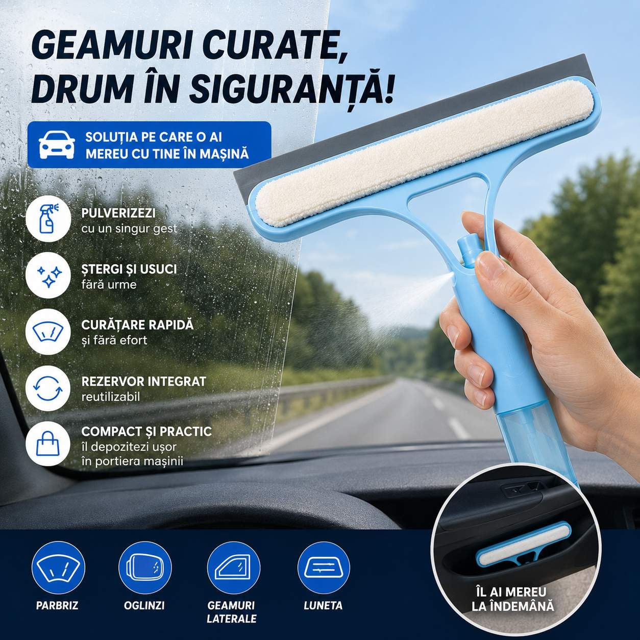 ClearDrive™ - Curăță parbrizul în câteva secunde.